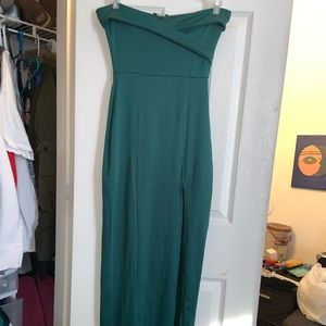 Emerald strapless formal dress
